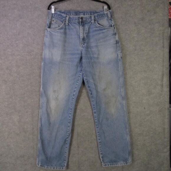 Dickies Carpenter Jeans Mens 34x32 Denim Hammer Loop Workwear Relaxed Fit 1993 - Picture 1 of 11